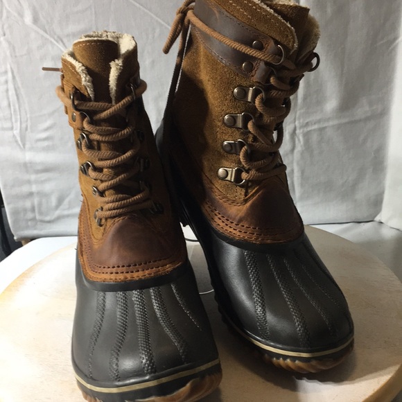 Sorel womens winter duck boot whiskey suede/brown rubber size 7 - Picture 2 of 9